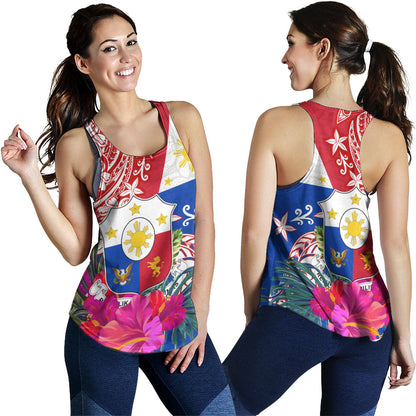 Philippines Filipinos Women Tank Flag Tribal Tropical Style
