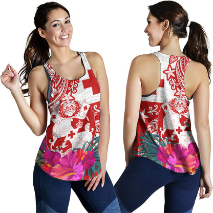 Tonga Women Tank Flag Tribal Tropical Style