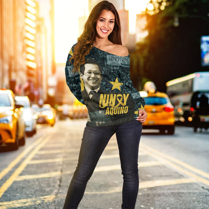 Philippines Filipinos Off Shoulder Sweatshirt Ninoy Aquino Philippine History Tribute Style