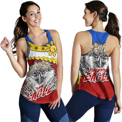 Philippines Filipinos Women Tank Tribal Tattoo Flag Eagle Animal