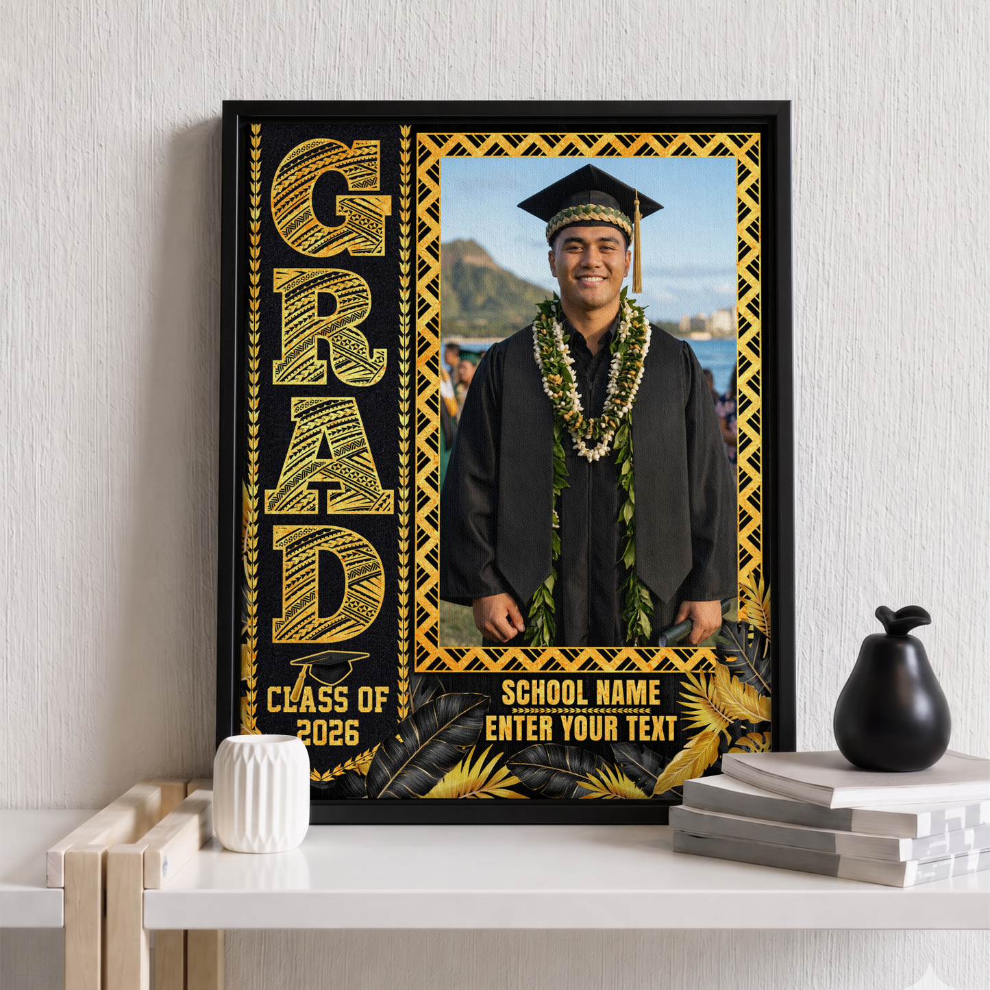 Hawaii Canvas Personalized Hawaiian Graduation Photo