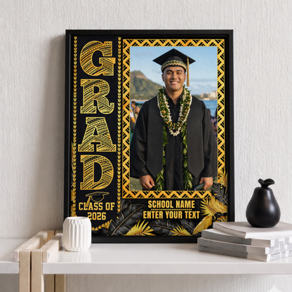 Hawaii Canvas Personalized Hawaiian Graduation Photo