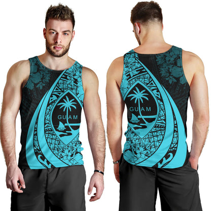 Guam Tank Top Custom Hibiscus Flower Symbols Style