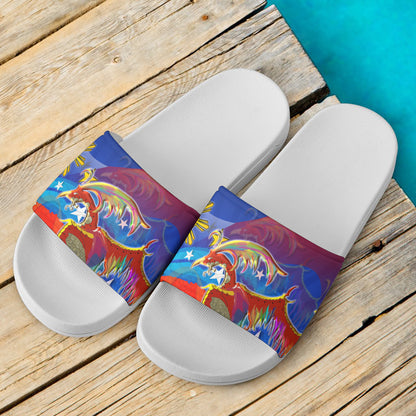 Philippines Filipino Sarimanok Maranao With Filipino Flag Design Slide Sandals