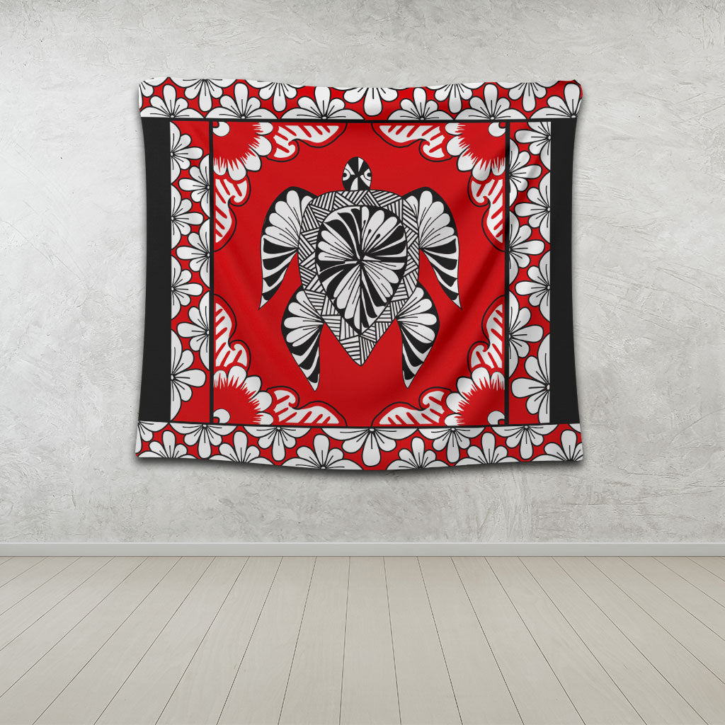 Tonga Tapestry Tapa Turtle Design