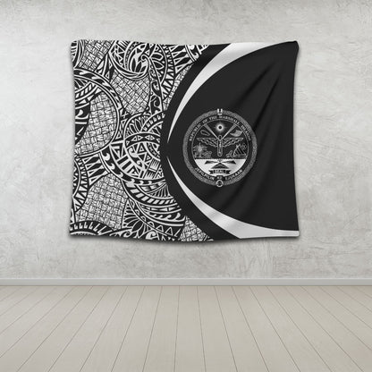 Marshall Islands Tapestry Lauhala White Circle Style