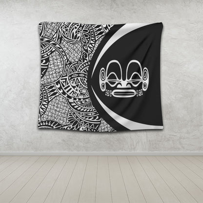 Marquesas Islands Tapestry Lauhala White Circle Style