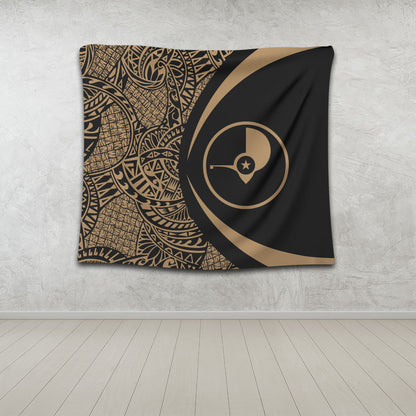Yap State Tapestry Lauhala Gold Circle Style