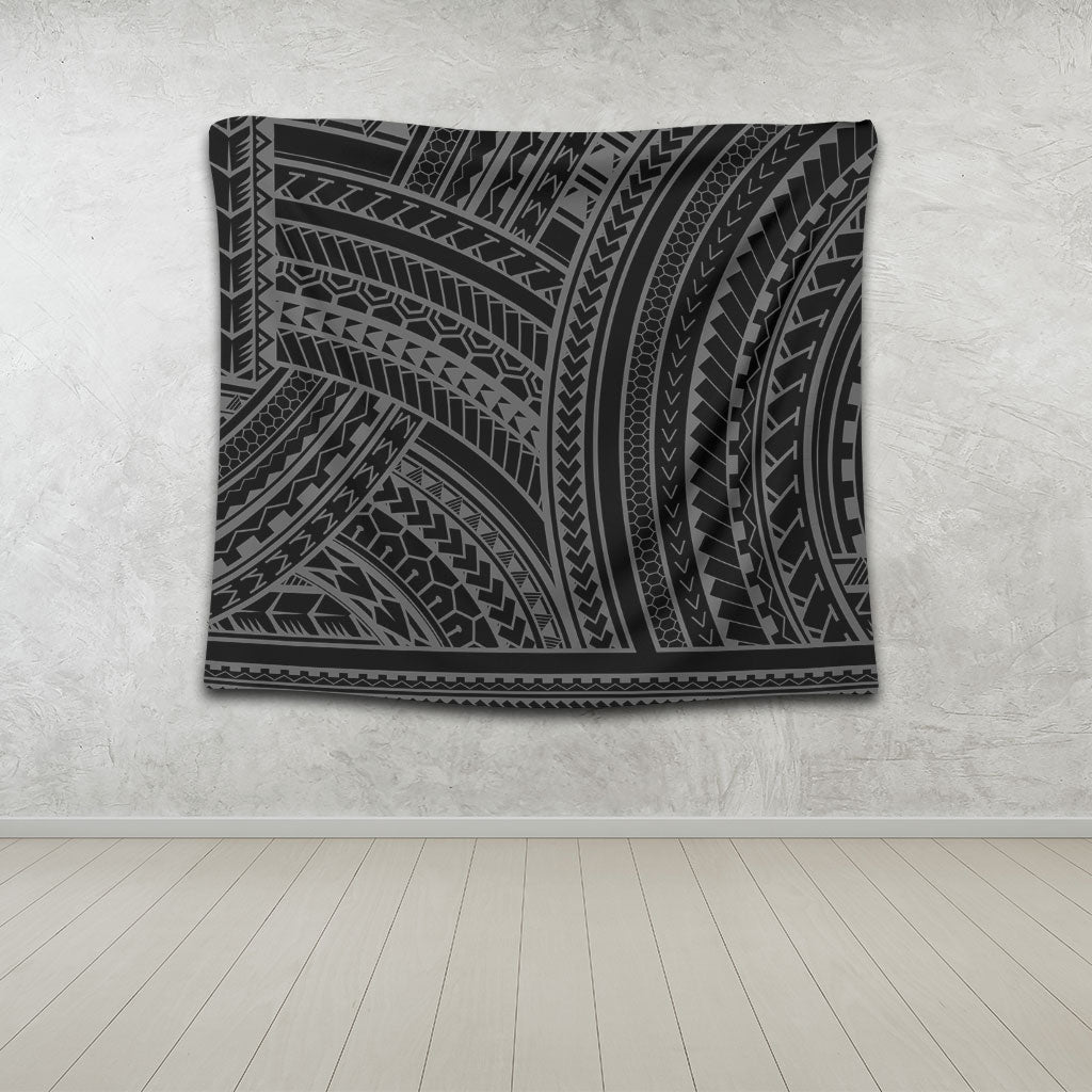 Hawaii Tapestry Polynesia Pattern Gray