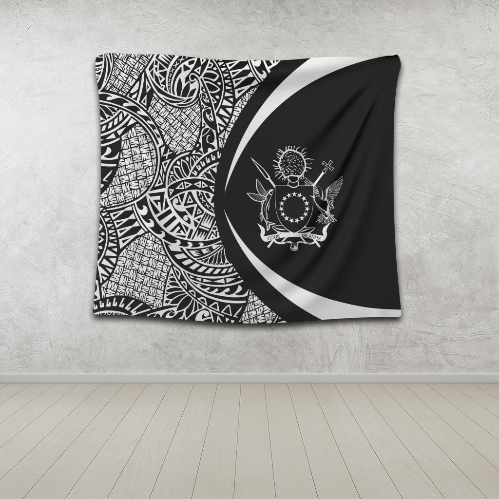 Cook Islands Tapestry Lauhala White Circle Style