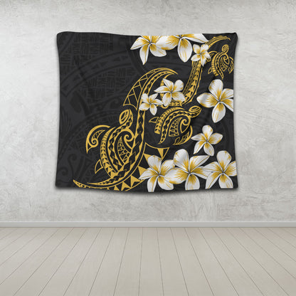 Hawaii Tapestry Polynesian Tribal Tattoo Plumeria Flower