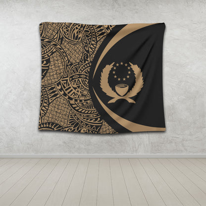 Pohnpei State Tapestry Lauhala Gold Circle Style