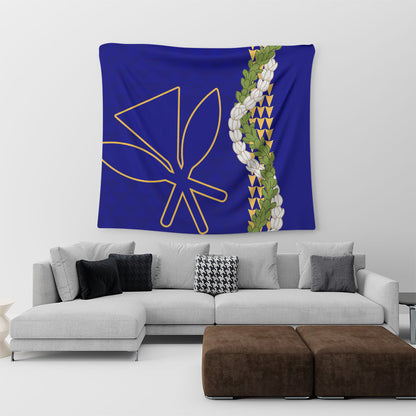 Hawaii Tapestry Kanaka Maoli Puakenikeni Maile Flower Lei