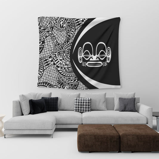 Marquesas Islands Tapestry Lauhala White Circle Style