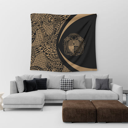 Nauru Tapestry Lauhala Gold Circle Style
