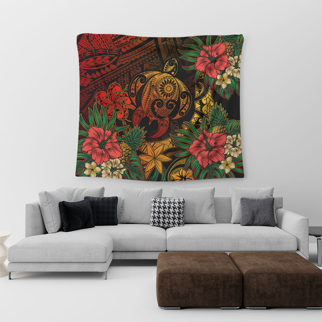 Hawaii Tapestry Tribal Polynesia Sea Turtle Design Pacific Dream