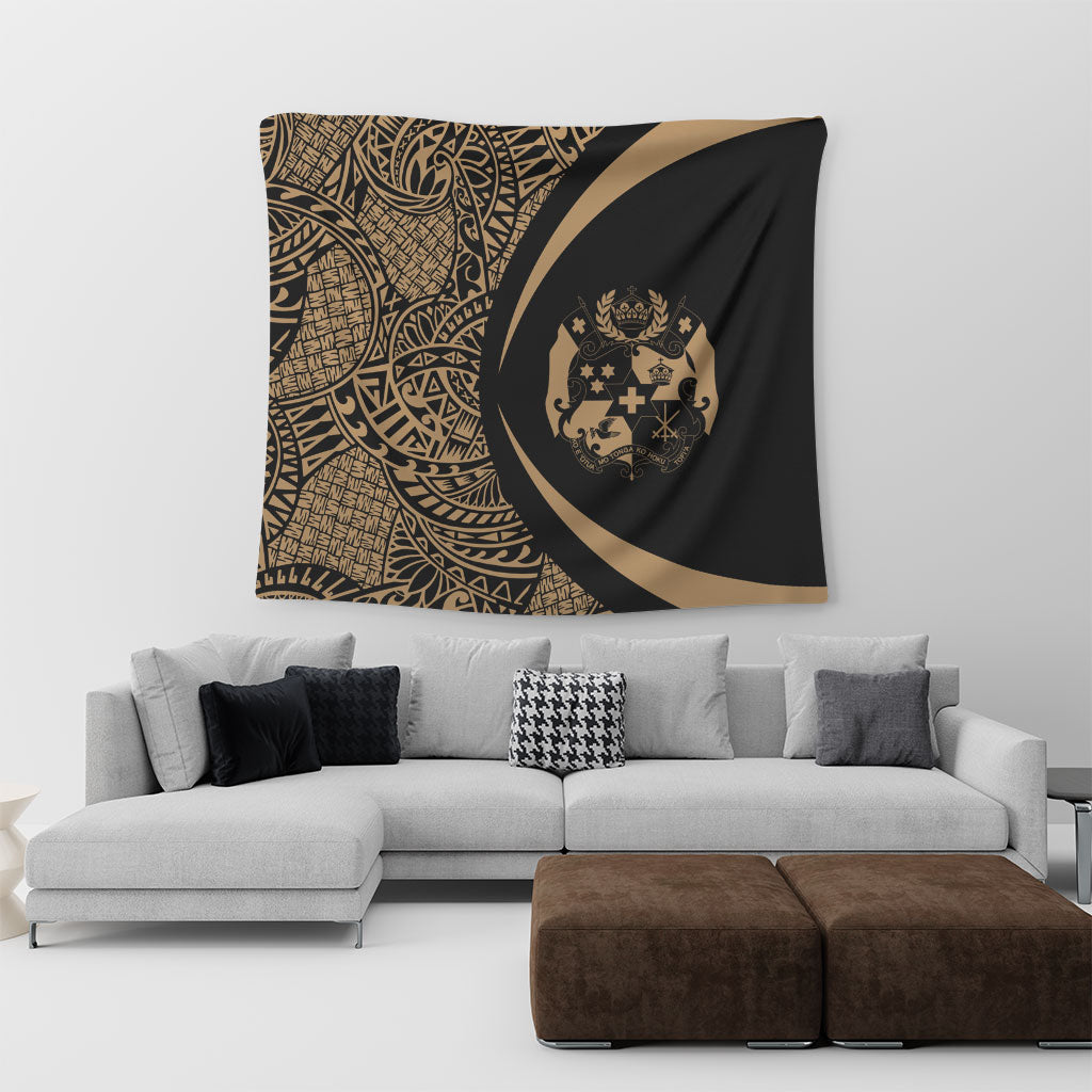Tonga Tapestry Lauhala Gold Circle Style