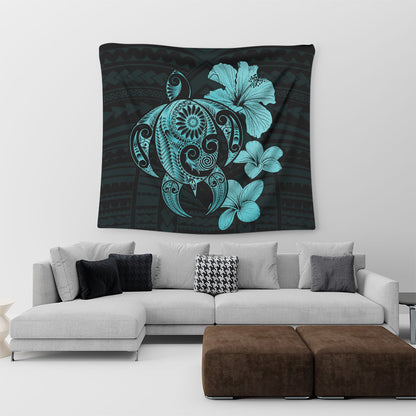 Hawaii Tapestry Hibiscus Plumeria Mix Polynesian Turtle