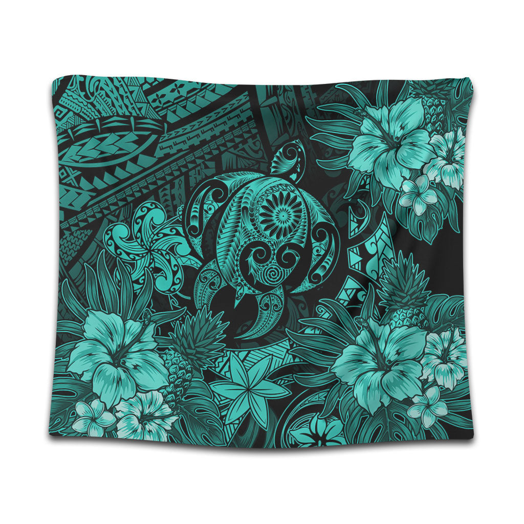 Hawaii Tapestry Tribal Polynesia Sea Turtle Design Pacific Dream