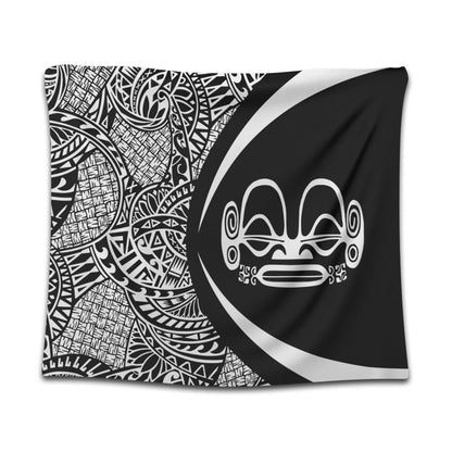 Marquesas Islands Tapestry Lauhala White Circle Style