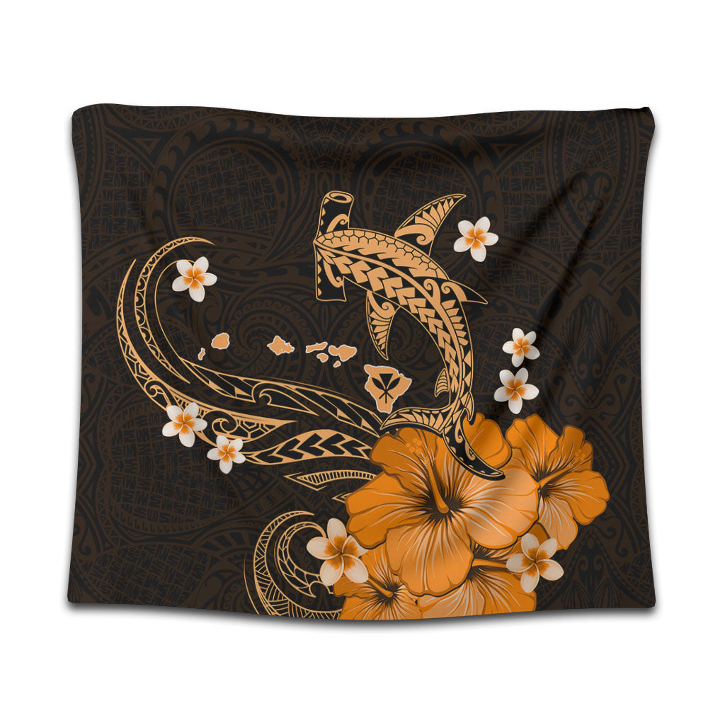 Hawaii Tapestry Kanaka Map And Shark Tribal Tattoo