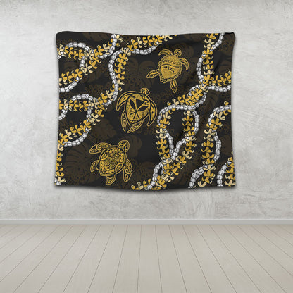 Hawaii Tapestry Kanaka Maoli Floral Puakenikeni Lei