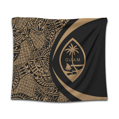 Guam Tapestry Lauhala Gold Circle Style