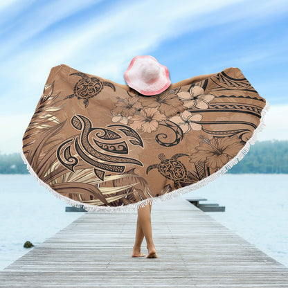 Hawaii Beach Blanket Polynesian Turtle Tattoo Tropical Elements