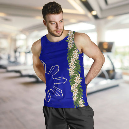 Philippines Filipinos Tank Top Sampaguita Flower Sun Pattern Island Style