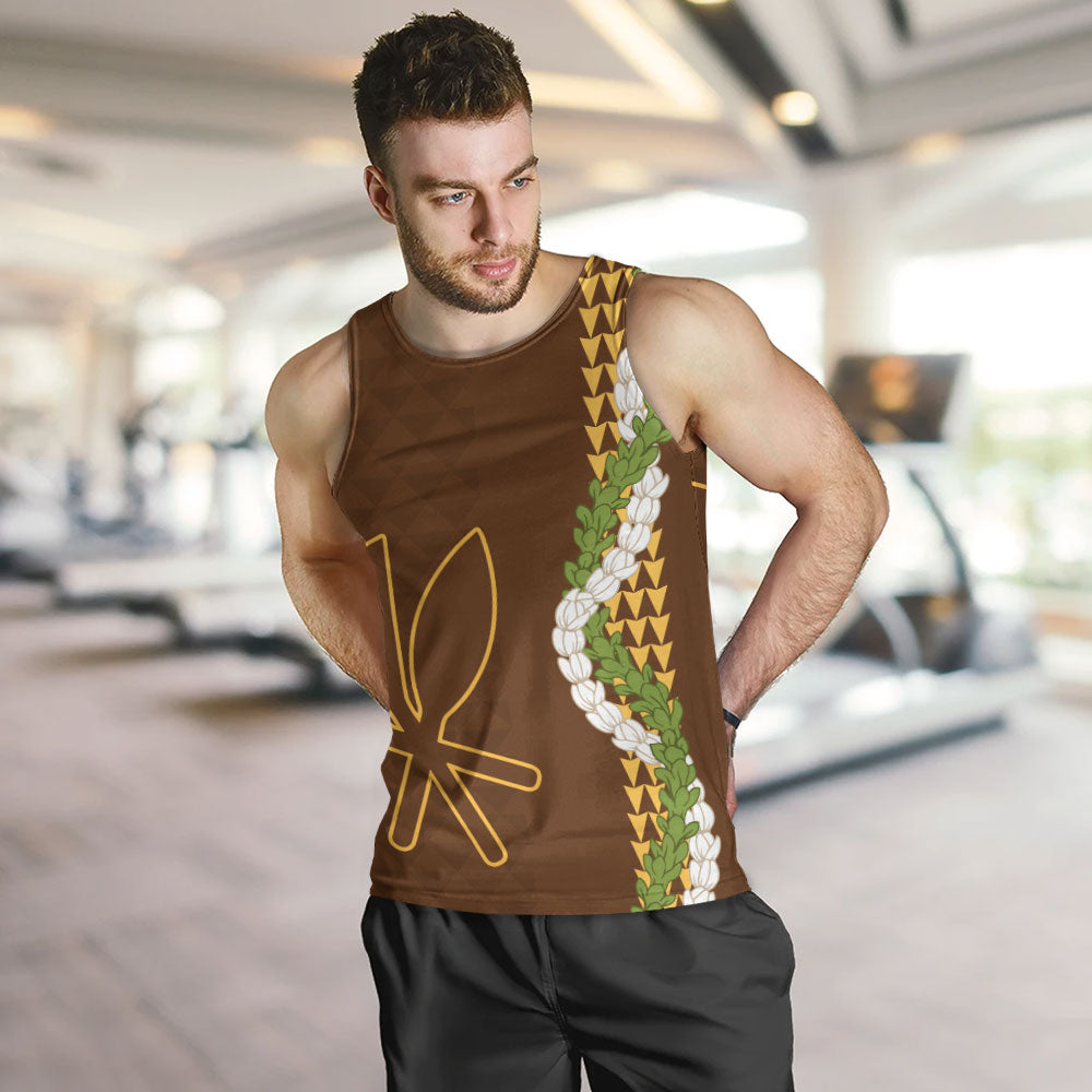 Hawaii Tank Top Kanaka Maoli Puakenikeni Maile Flower Lei