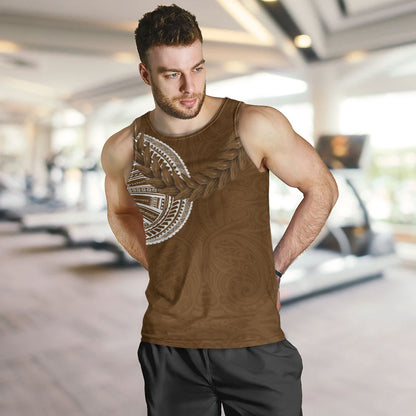 Samoa Tank Top Tattoo Roman Reigns With Ula Fala Style Brown