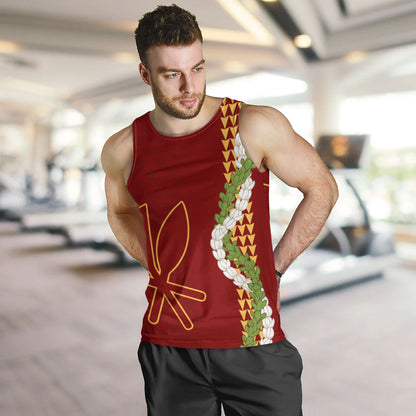 Hawaii Tank Top Kanaka Maoli Puakenikeni Maile Flower Lei
