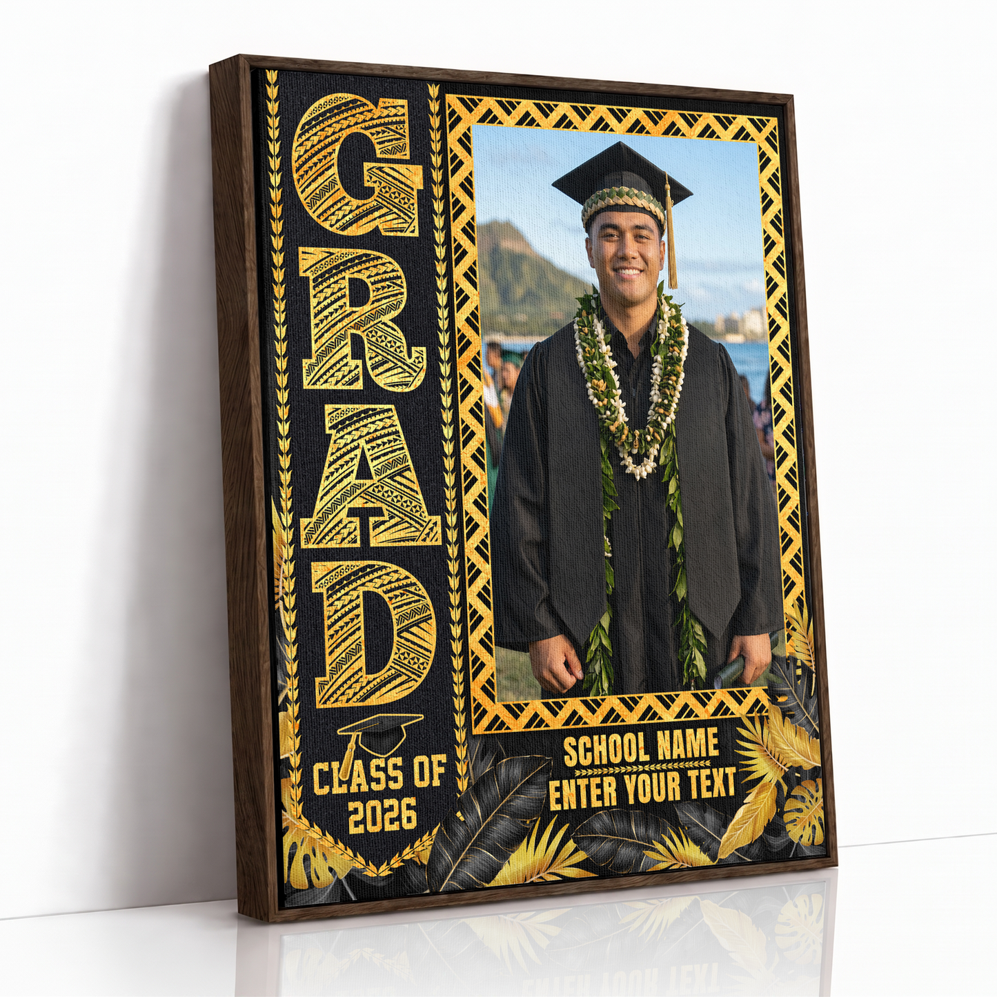 Hawaii Canvas Personalized Hawaiian Graduation Photo