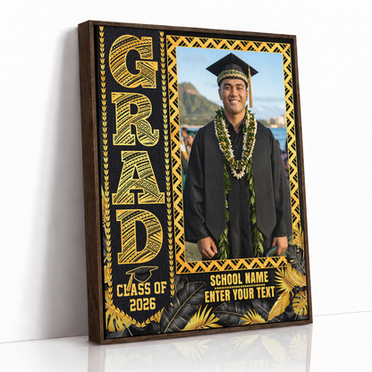 Hawaii Canvas Personalized Hawaiian Graduation Photo