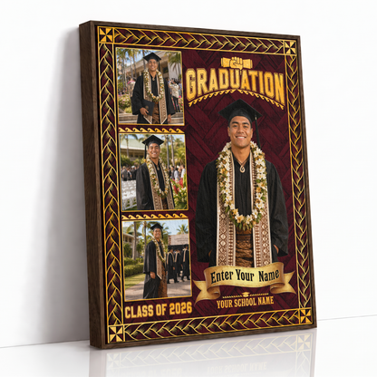Hawaii Canvas Personalized Graduation Photo Collage