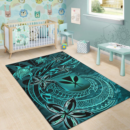 Hawaii Area Rug Kanaka Maoli Tropical Leaves Polynesian Pattern