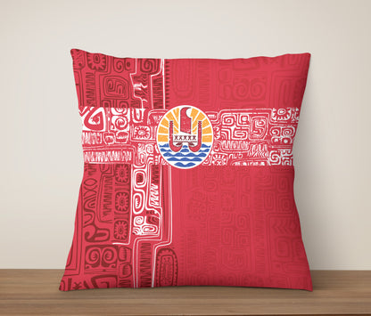 Tahiti Pillow Cover French Polynesia Pattern Vintage Style