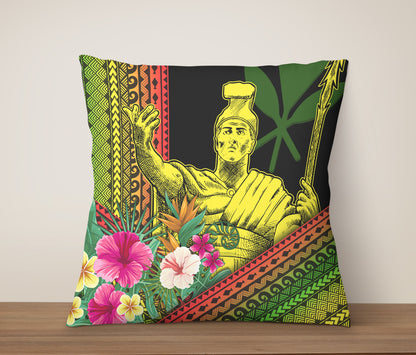 Hawaii Pillow Cover King Kamekameha Kanaka Maoli Polynesian Pattern