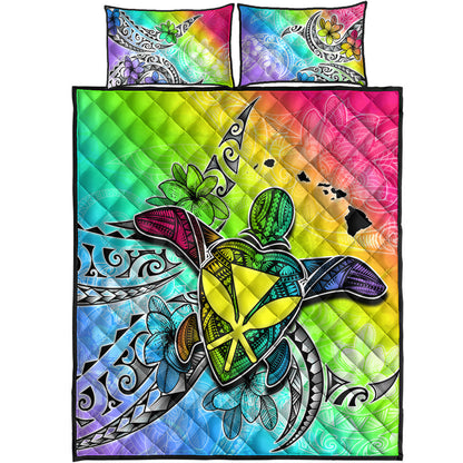Hawaii Quilt Bed Set Hawaii Map And Turtle Tribal Patterns