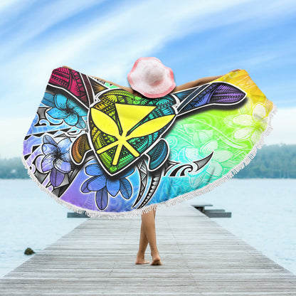 Hawaii Beach Blanket Hawaii Map And Turtle Tribal Patterns