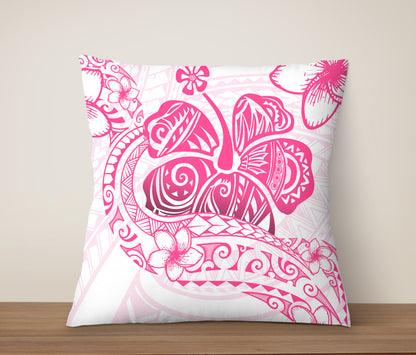 Hawaii Pillow Cover Pink Hibiscus And Plumeria Flowers Polynesian Decor
