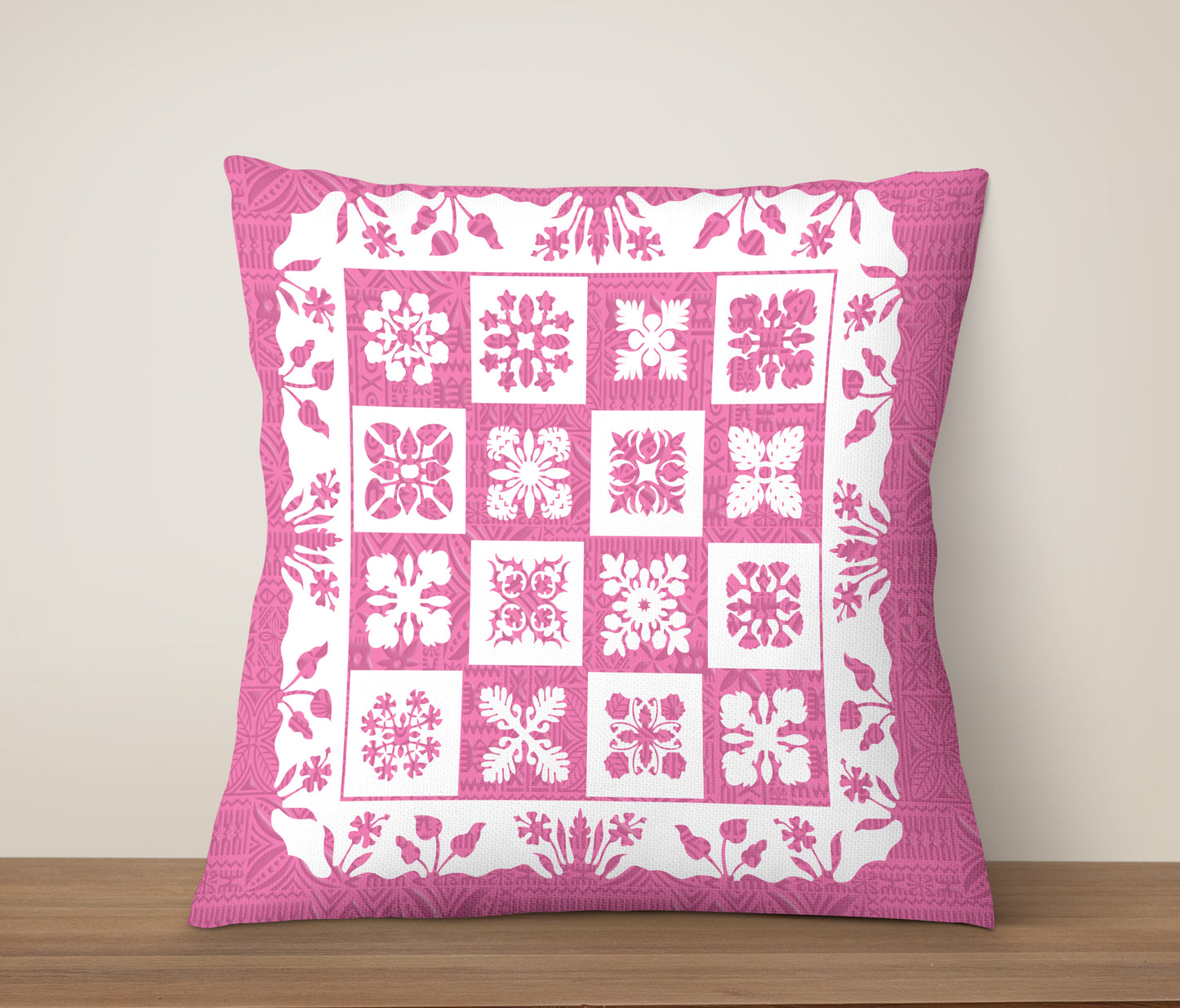 Hawaii Pillow Cover Pink Hawaii Pattern Polynesian Color
