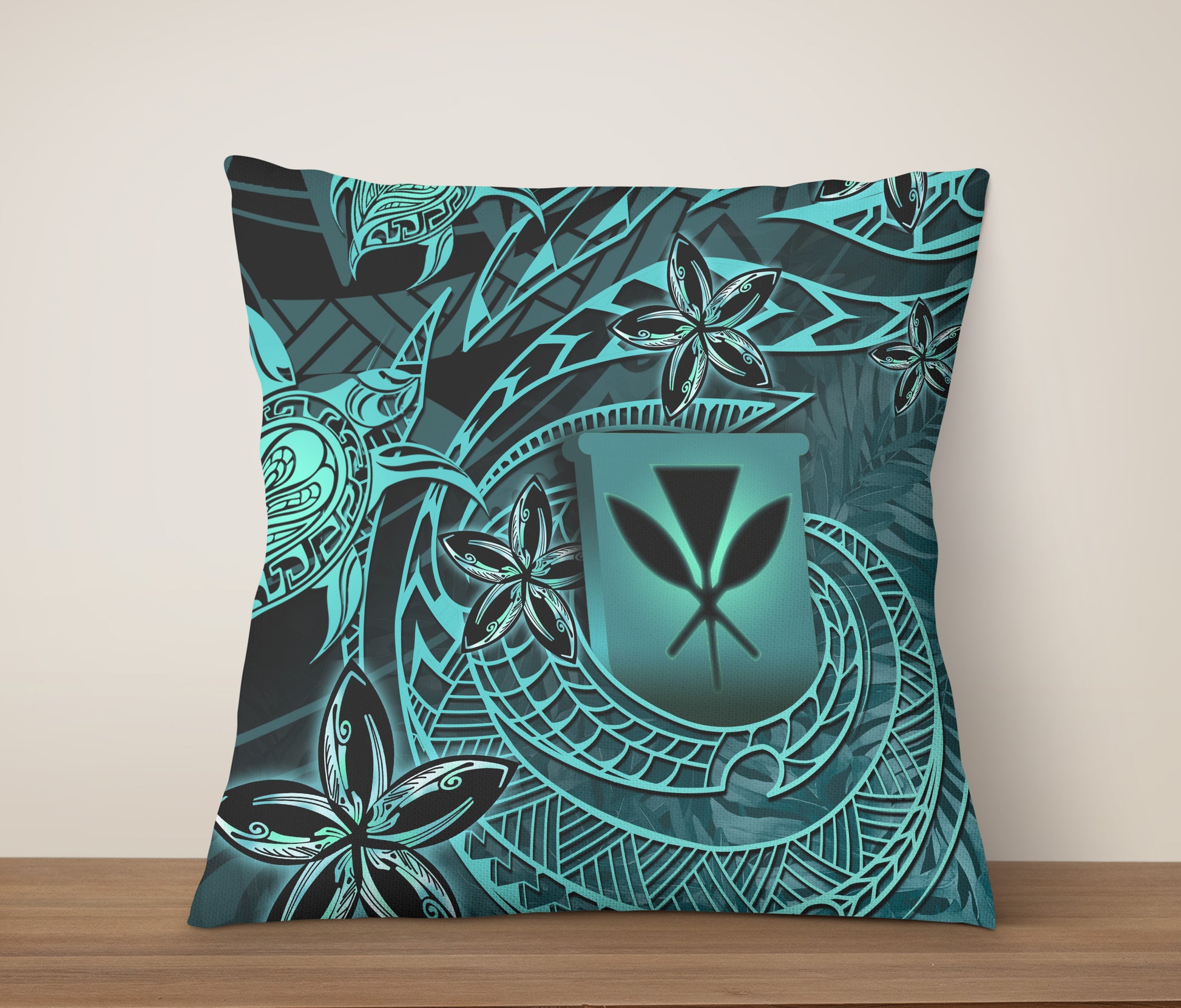 Hawaii Pillow Cover Kanaka Maoli Tropical Leaves Polynesian Pattern