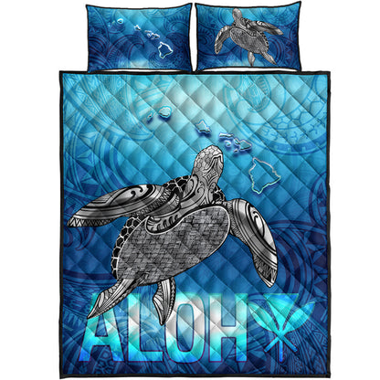 Hawaii Quilt Bed Set Aloha Turtle Ocean Style