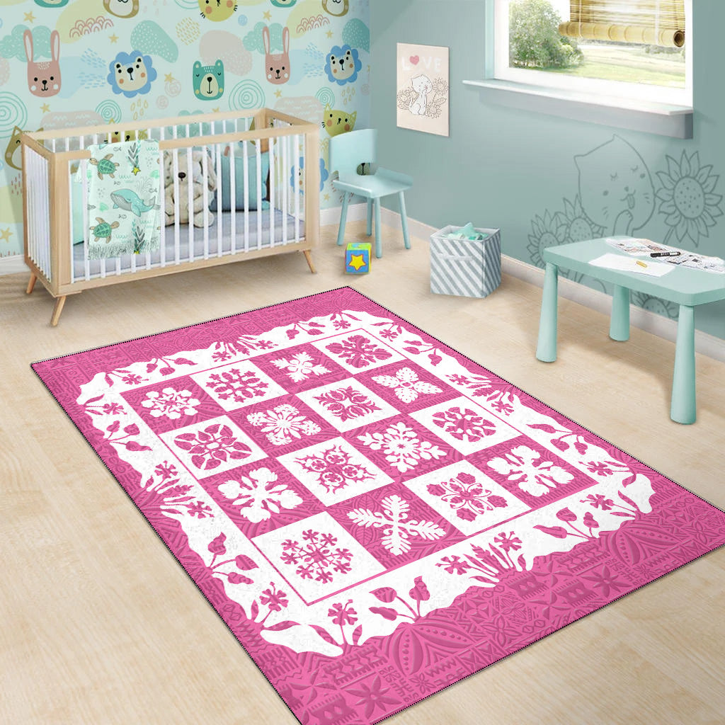 Hawaii Area Rug Pink Hawaii Pattern Polynesian Color