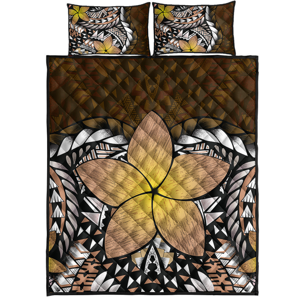 Hawaii Quilt Bed Set Hawaii Plumeria Polynesian Traditional Patterns Vintage Version