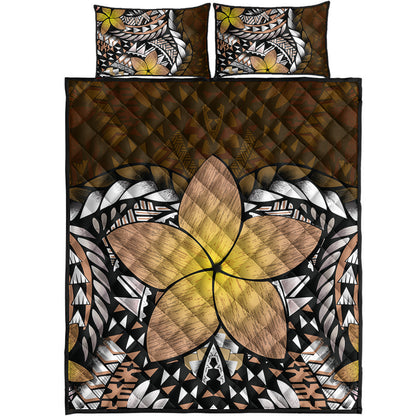 Hawaii Quilt Bed Set Hawaii Plumeria Polynesian Traditional Patterns Vintage Version