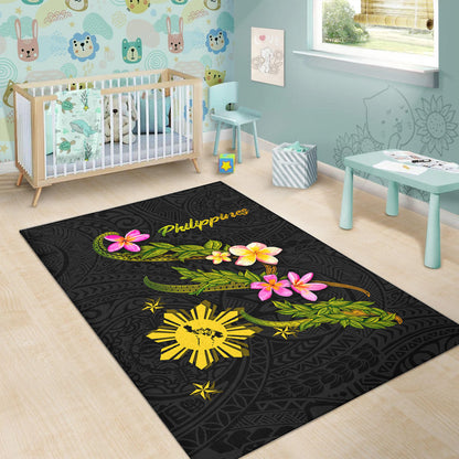 Philippines Filipinos Area Rug Philippines Sun And Map Plumeria Tribal