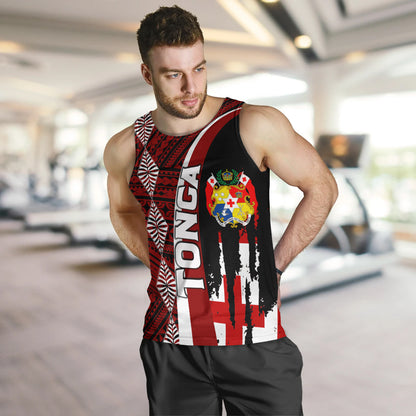 Tonga Men Tank Top - Coat Of Arms Tapa Tonga Patterns