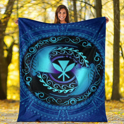 Hawaii Premium Blanket Manta Ray Couple Polynesian Ocean Style